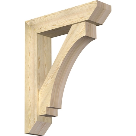 Ekena Millwork Imperial Slat Rough Sawn Bracket w/ Offset Brace, Douglas Fir, 8"W x 34"D x 42"H BKT0806X34X42IMP06RDF